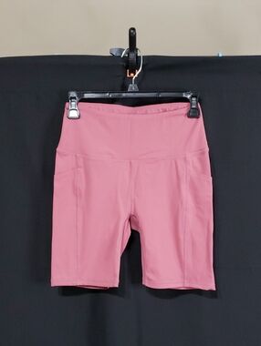 Varley Athletic Biker Shorts In Pink. Size: Small.